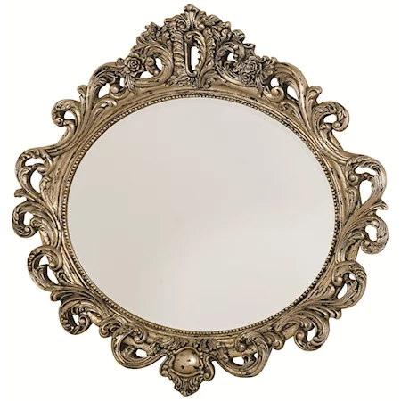 Oval Decorative Mirror with Silver Veil Finish